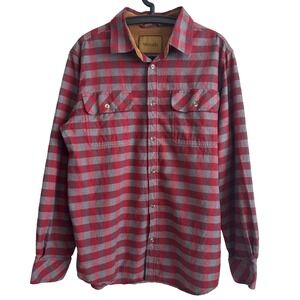 Venado Flannel Shirt Mens L Red Plaid Long Sleeve Button Up Casual Outdoor